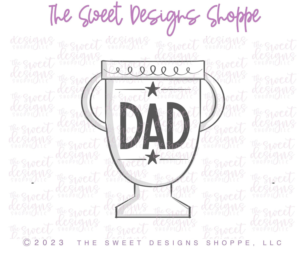 Cookie Cutters - Dad's Trophy - Cookie Cutter - The Sweet Designs Shoppe - - ALL, Cookie Cutter, dad, Father, Fathers Day, grandfather, hobbies, Promocode, Sport, sports