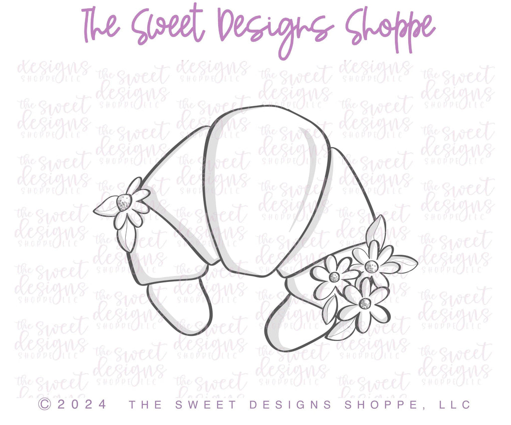 Cookie Cutters - Daisy Croissant - Cookie Cutter - The Sweet Designs Shoppe - - ALL, Cookie Cutter, croissant, cuernito, Daisy, floral, food, Food & Beverages, MOM, mother, Mothers Day, Pan Dulce, Promocode, Sweet, Sweets, Wedding