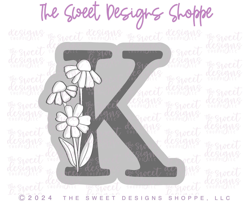 Cookie Cutters - Daisy K - Cookie Cutter - The Sweet Designs Shoppe - TSDS - - ALL,Cookie Cutter,Daisy,Flower,Flowers,Leaves and Flowers,letter,Lettering,Letters,letters and numbers,Promocode,STL