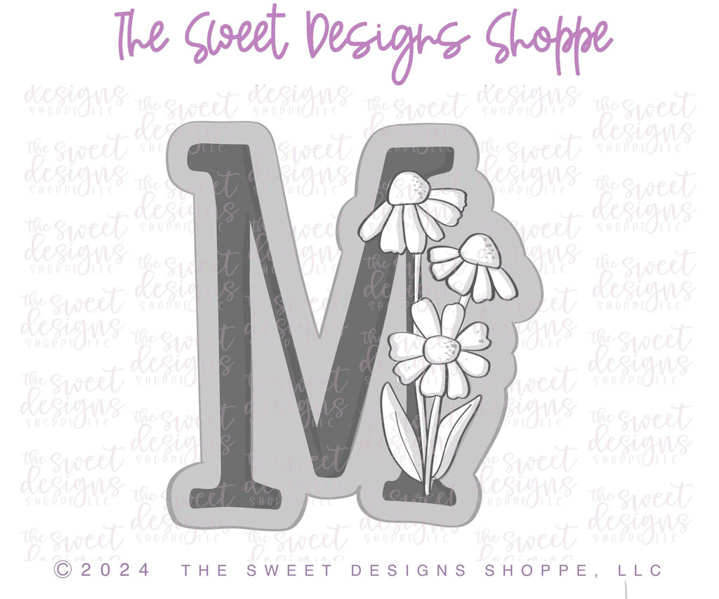 Cookie Cutters - Daisy M - Cookie Cutter - The Sweet Designs Shoppe - - ALL, Cookie Cutter, Daisy, Flower, Flowers, Leaves and Flowers, letter, Lettering, Letters, letters and numbers, MOM, Mom Plaque, mother, mothers DAY, Promocode