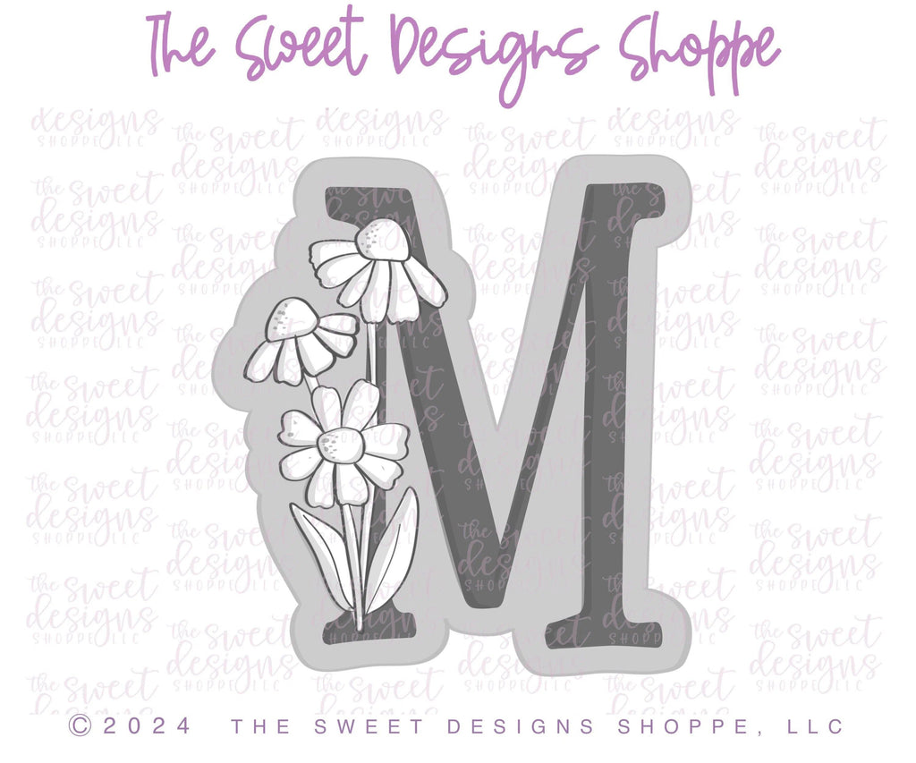 Cookie Cutters - Daisy M - Cookie Cutter - The Sweet Designs Shoppe - - ALL, Cookie Cutter, Daisy, Flower, Flowers, Leaves and Flowers, letter, Lettering, Letters, letters and numbers, MOM, Mom Plaque, mother, mothers DAY, Promocode