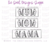 Cookie Cutters - Daisy MOM , MUM , MAMA Letters Cookie Cutters Set - Set of 4 - Cookie Cutters - The Sweet Designs Shoppe - TSDS - - ALL,Cookie Cutter,letter,Lettering,Mama,Mini Sets,MOM,mother,Mothers Day,Mum,mummy,Promocode,regular sets,set,STL,text,text and numbers