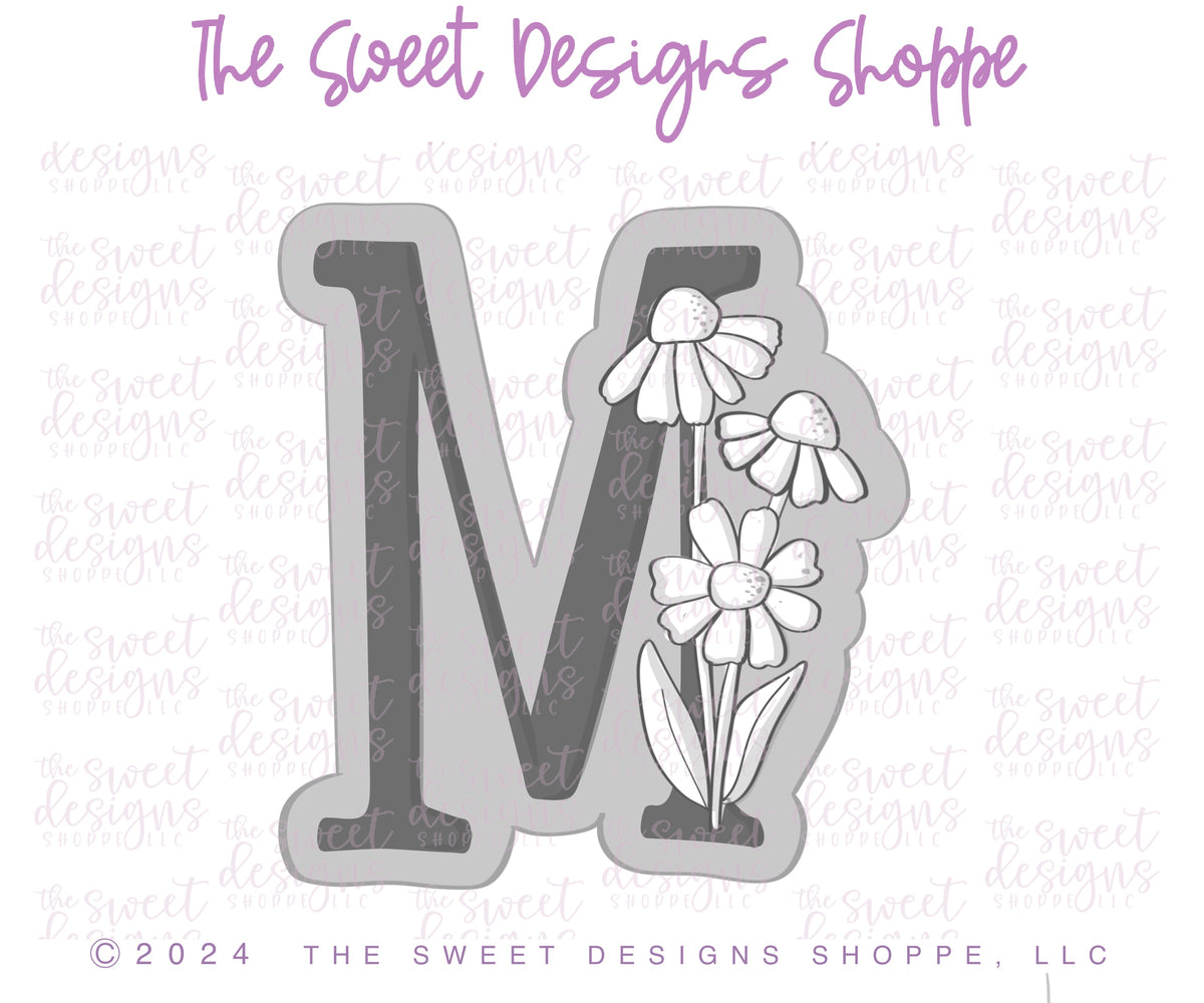 Cookie Cutters - Daisy MOM , MUM , MAMA Letters Cookie Cutters Set - Set of 4 - Cookie Cutters - The Sweet Designs Shoppe - TSDS - - ALL,Cookie Cutter,letter,Lettering,Mama,Mini Sets,MOM,mother,Mothers Day,Mum,mummy,Promocode,regular sets,set,STL,text,text and numbers