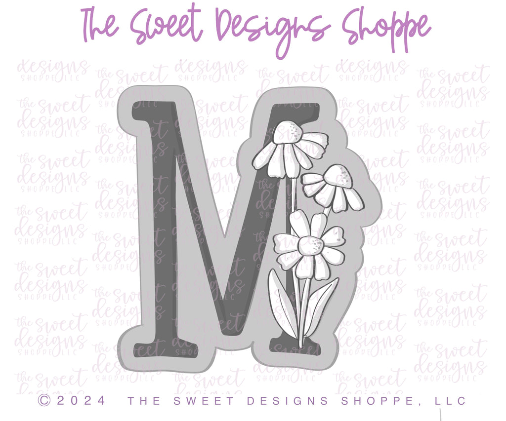 Cookie Cutters - Daisy MOM , MUM , MAMA Letters Cookie Cutters Set - Set of 4 - Cookie Cutters - The Sweet Designs Shoppe - TSDS - - ALL,Cookie Cutter,letter,Lettering,Mama,Mini Sets,MOM,mother,Mothers Day,Mum,mummy,Promocode,regular sets,set,STL,text,text and numbers