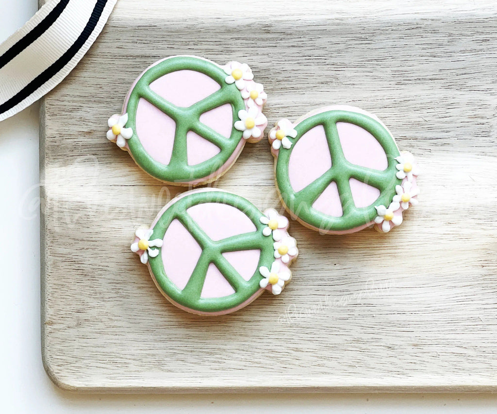 Cookie Cutters - Daisy Peace Sign - Cookie Cutter - The Sweet Designs Shoppe - - ALL, Birthday, Cookie Cutter, Grad, Graduation, graduations, groovy, Love, peace and love, Promocode, School / Graduation