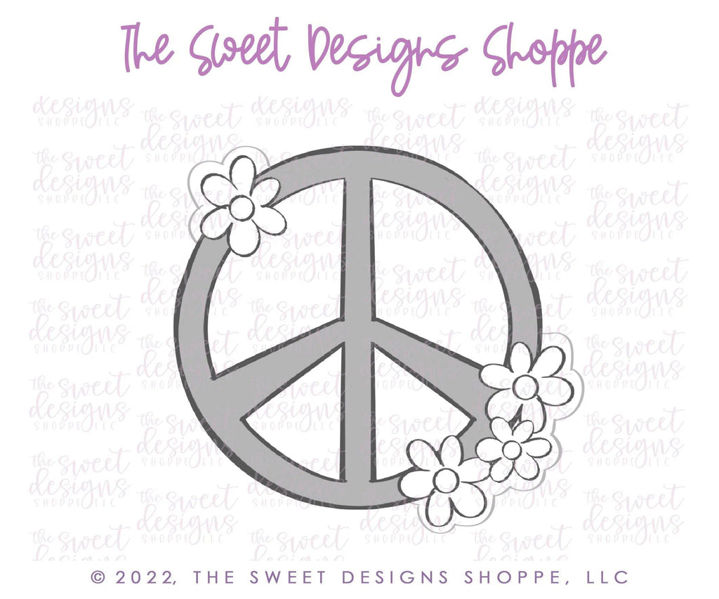 Cookie Cutters - Daisy Peace Sign - Cookie Cutter - The Sweet Designs Shoppe - - ALL, Birthday, Cookie Cutter, Grad, Graduation, graduations, groovy, Love, peace and love, Promocode, School / Graduation