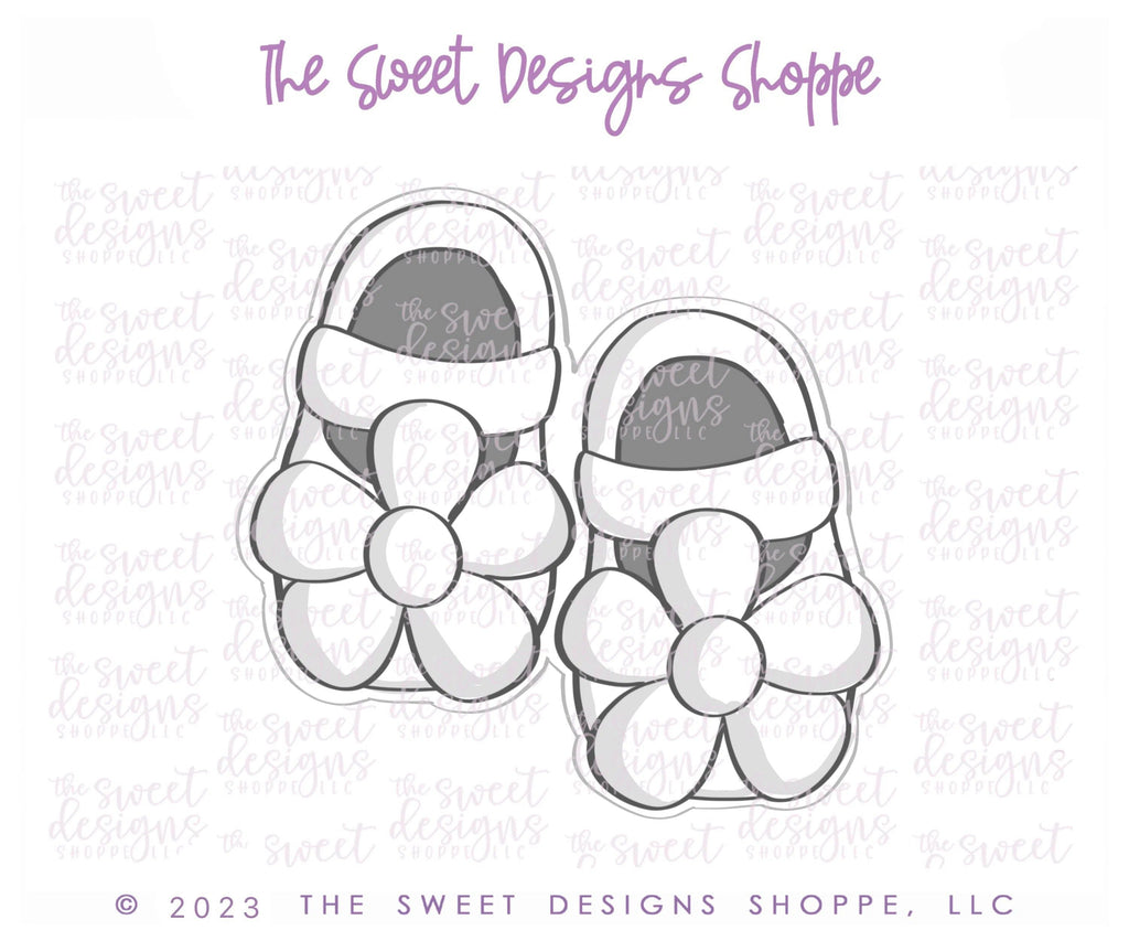 Cookie Cutters - Daisy Shoes - Cookie Cutter - The Sweet Designs Shoppe - TSDS - - accessory,ALL,Baby,Baby Shower,Clothes,Clothing / Accessories,Cookie Cutter,floral,Promocode,Shoe,Shoes