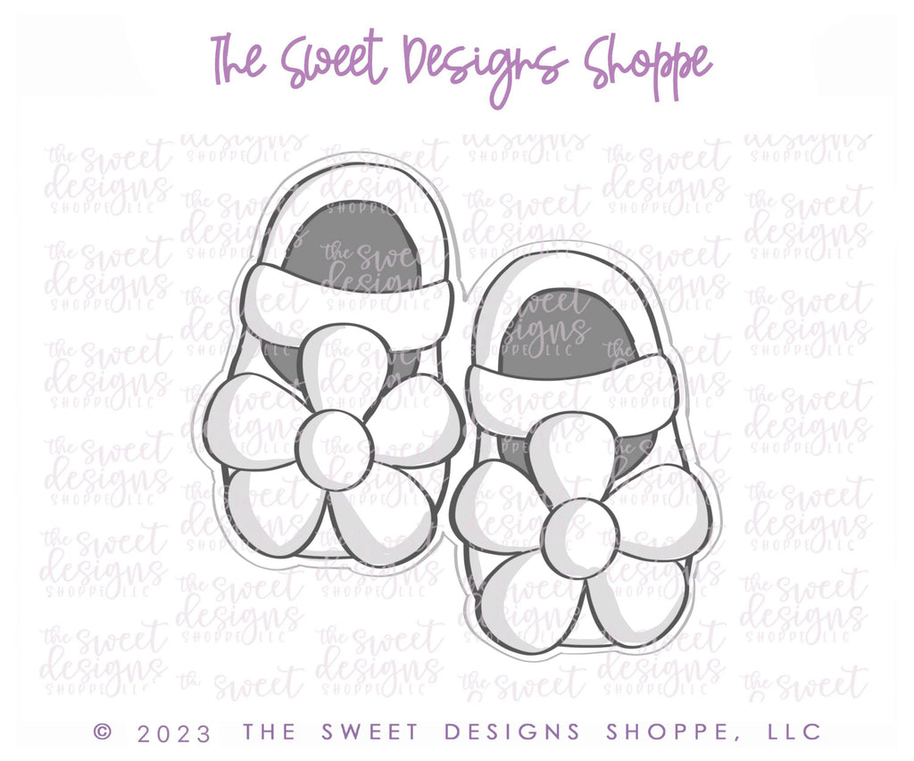 Cookie Cutters - Daisy Shoes - Cookie Cutter - The Sweet Designs Shoppe - - accessory, ALL, Baby, Baby Shower, Clothes, Clothing / Accessories, Cookie Cutter, floral, Promocode, Shoe, Shoes