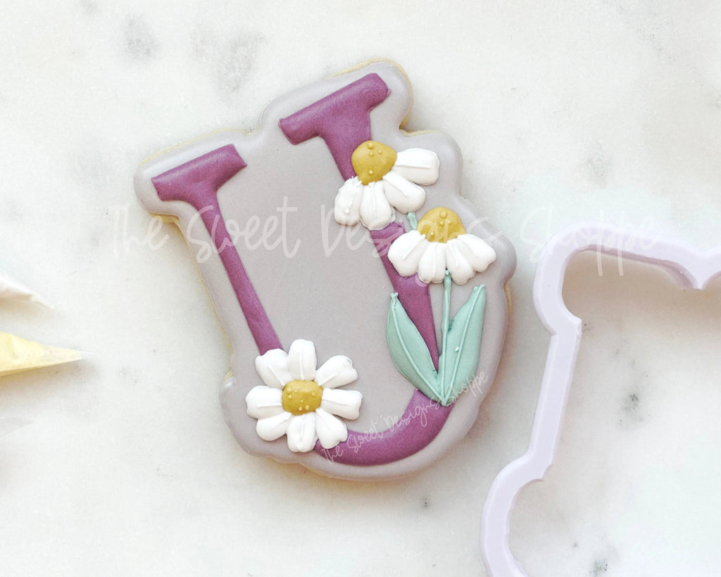 Cookie Cutters - Daisy U - Cookie Cutter - The Sweet Designs Shoppe - - ALL, Cookie Cutter, Daisy, Flower, Flowers, Leaves and Flowers, letter, Lettering, Letters, letters and numbers, MOM, Mom Plaque, mother, mothers DAY, Promocode