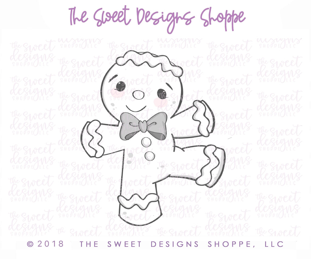 Cookie Cutters - Dancing Gingerbread Boy V3 - Cookie Cutter - The Sweet Designs Shoppe - - ALL, boy, Christmas, Christmas / Winter, cookie, Cookie Cutter, Decoration, food, Food & Beverages, Ginger boy, Ginger bread, Ginger girl, gingerbread, gingerbread man, Ornament, Promocode, STL, Winter