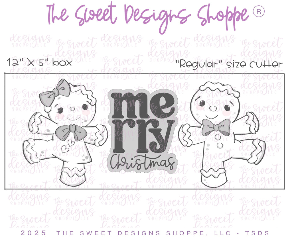 Cookie Cutters - Dancing Gingerbread Christmas Cookie Cutter Set - Set of 3 - Cookie Cutters - The Sweet Designs Shoppe - TSDS - - ALL,Christmas,Christmas / Winter,Cookie Cutter,new,PLAQUES HANDLETTERING,Promocode,regular sets,set,STL