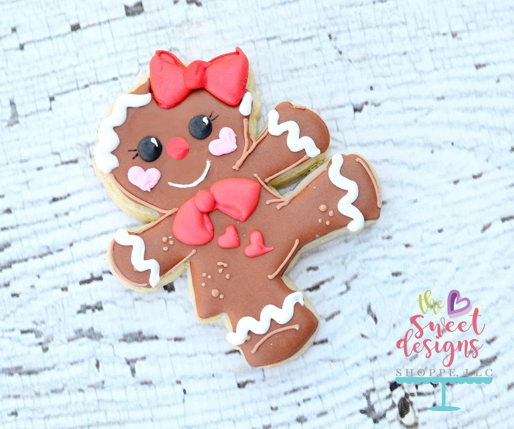 Cookie Cutters - Dancing Gingerbread Girl V2 - Cookie Cutter - Sweet Designs Shoppe - - ALL, Christmas, Christmas / Winter, cookie, Cookie Cutter, Decoration, food, Food & Beverages, Ginger boy, ginger bread, Ginger girl, gingerbread, gingerbread man, girl, Ornament, Promocode, Winter