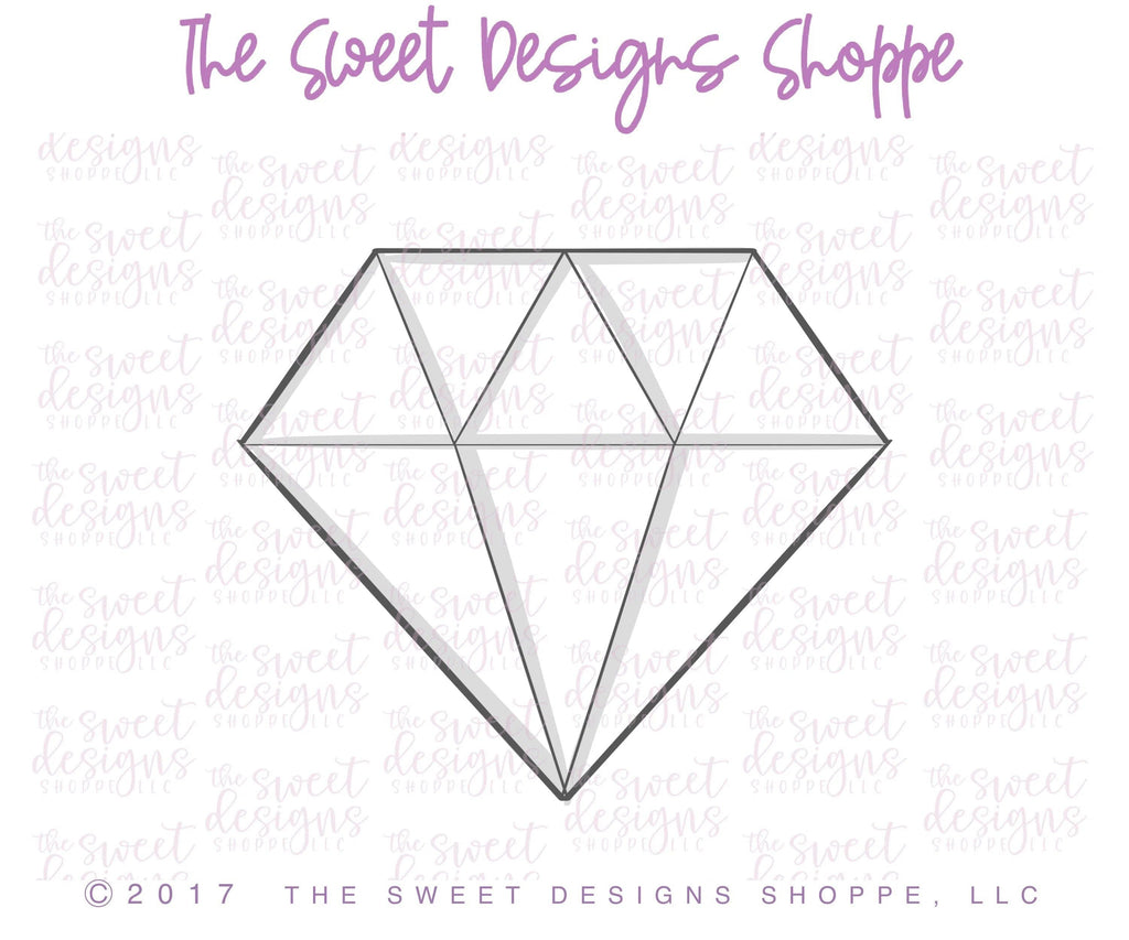Cookie Cutters - Diamond v2- Cookie Cutter - The Sweet Designs Shoppe - TSDS - - ALL,Cookie Cutter,fantasy,Home,House,Miscellaneous,Precious stone,Promocode,Rain,Spring,STL,Valentines,Weather