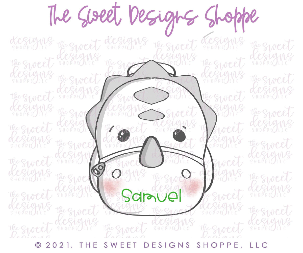 Cookie Cutters - Dino Backpack - Cookie Cutter - The Sweet Designs Shoppe - TSDS - - Accesories,Accessories,ALL,Animal,Animals,Animals and Insects,back to school,Clothing / Accessories,Cookie Cutter,Dino,dinosaur,Dinosaurs,Grad,graduations,owl,Promocode,School,School / Graduation,School Bus,STL