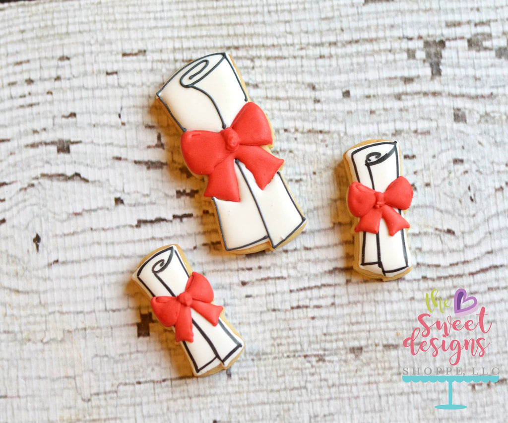 Cookie Cutters - Diploma with Bow (Vertical) - Cookie Cutter - The Sweet Designs Shoppe - TSDS - - ALL,celebration,Cookie Cutter,Grad,graduation,graduations,Promocode,School,School / Graduation