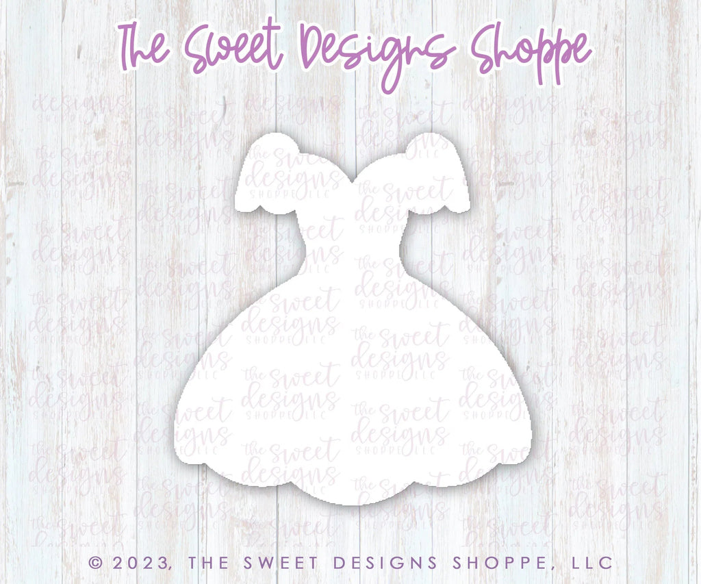 Cookie Cutters - Doll Dress - Cookie Cutter - Sweet Designs Shoppe - - Accesories, Accessories, accessory, ALL, Barbie, Birthday, Clothing / Accessories, Cookie Cutter, Dress, Fashion, Girl, kids, Kids / Fantasy, princess, Promocode, Wedding