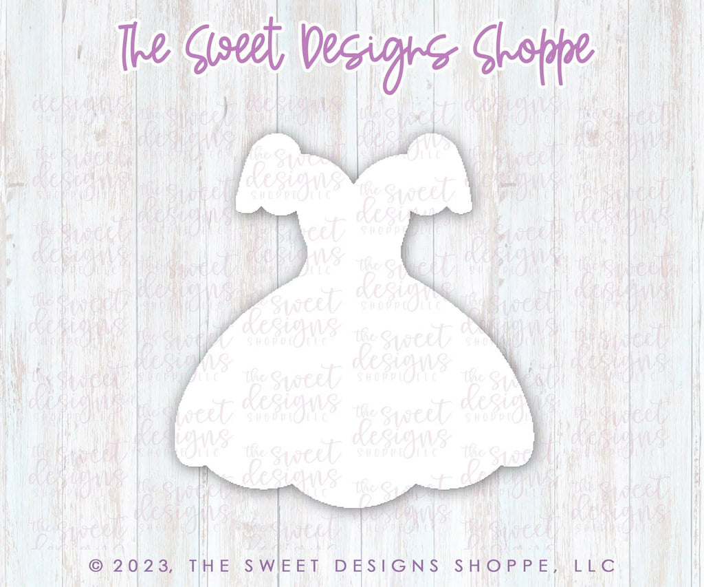 Cookie Cutters - Doll Dress - Cookie Cutter - The Sweet Designs Shoppe - - Accesories, Accessories, accessory, ALL, Barbie, Birthday, Clothing / Accessories, Cookie Cutter, Dress, Fashion, Girl, kids, Kids / Fantasy, princess, Promocode, Wedding