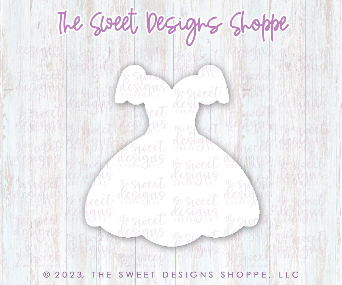 Cookie Cutters - Doll Dress - Cookie Cutter - The Sweet Designs Shoppe - TSDS - - Accesories,Accessories,accessory,ALL,Barbie,Birthday,Clothing / Accessories,Cookie Cutter,Dress,Fashion,Girl,kids,Kids / Fantasy,princess,Promocode,STL,Wedding,Wedding Favors