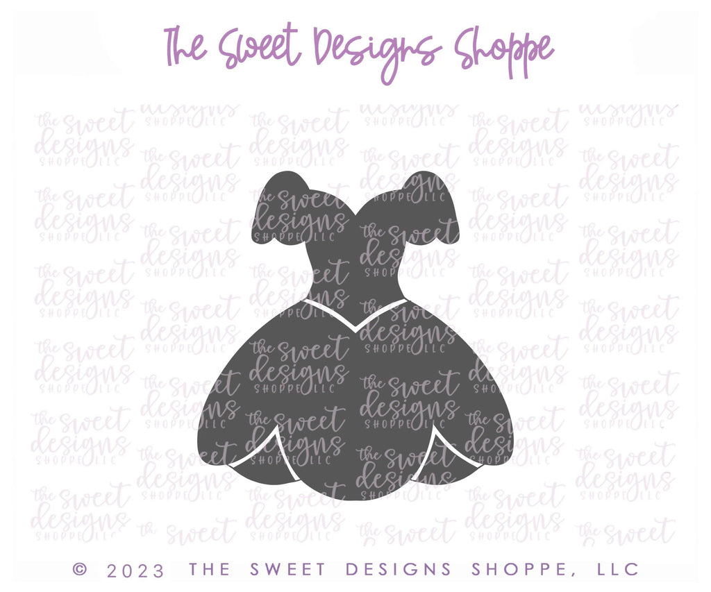 Cookie Cutters - Doll Dress - Cookie Cutter - The Sweet Designs Shoppe - - Accesories, Accessories, accessory, ALL, Barbie, Birthday, Clothing / Accessories, Cookie Cutter, Dress, Fashion, Girl, kids, Kids / Fantasy, princess, Promocode, Wedding