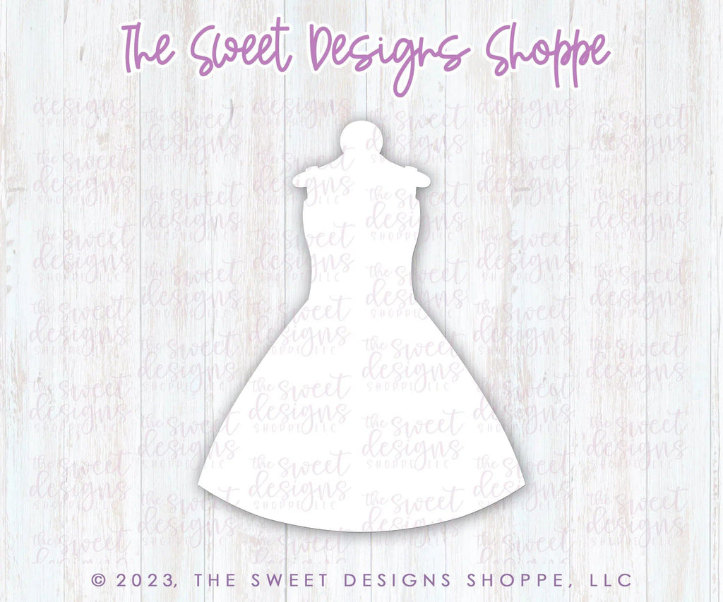 Cookie Cutters - Doll Dress in Hanger - Cookie Cutter - The Sweet Designs Shoppe - - Accesories, Accessories, accessory, ALL, Barbie, Clothing / Accessories, Cookie Cutter, Dress, Fashion, Girl, kids, Kids / Fantasy, princess, Promocode