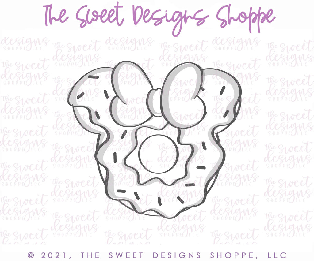 Cookie Cutters - Donut with Bow - Theme Park Snack - Cookie Cutter - Sweet Designs Shoppe - - ALL, Birthday, Cookie Cutter, Food, Food and Beverage, Food beverages, kids, Kids / Fantasy, mouse, Promocode, summer, Sweet, Sweets, Theme Park, Travel
