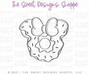 Cookie Cutters - Donut with Bow - Theme Park Snack - Cookie Cutter - The Sweet Designs Shoppe - TSDS - - ALL,Birthday,Cookie Cutter,Food,Food and Beverage,Food beverages,kids,Kids / Fantasy,mouse,Promocode,STL,summer,Sweet,Sweets,Theme Park,Travel