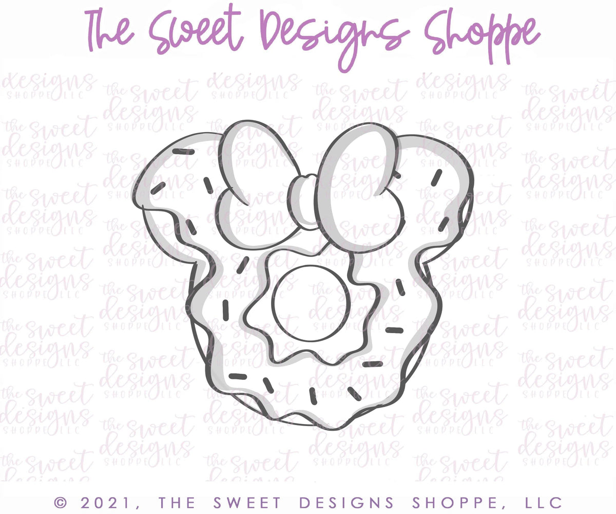Cookie Cutters - Donut with Bow - Theme Park Snack - Cookie Cutter - The Sweet Designs Shoppe - TSDS - - ALL,Birthday,Cookie Cutter,Food,Food and Beverage,Food beverages,kids,Kids / Fantasy,mouse,Promocode,STL,summer,Sweet,Sweets,Theme Park,Travel