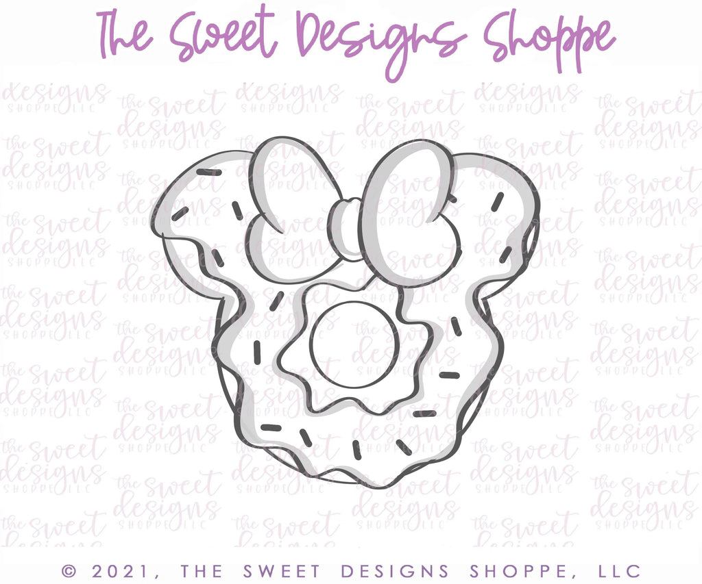 Cookie Cutters - Donut with Bow - Theme Park Snack - Cookie Cutter - The Sweet Designs Shoppe - TSDS - - ALL,Birthday,Cookie Cutter,Food,Food and Beverage,Food beverages,kids,Kids / Fantasy,mouse,Promocode,summer,Sweet,Sweets,Theme Park,Travel