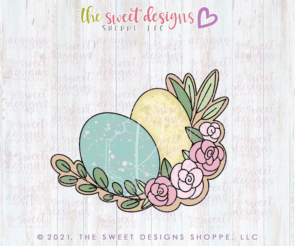 Cookie Cutters - Double Floral Eggs - Cookie Cutter - The Sweet Designs Shoppe - TSDS - - ALL,Andi Kirkegaard,Animal,Animals,Animals and Insects,Cookie Cutter,easter,Easter / Spring,Kirkie,online,online class,Promocode,STL