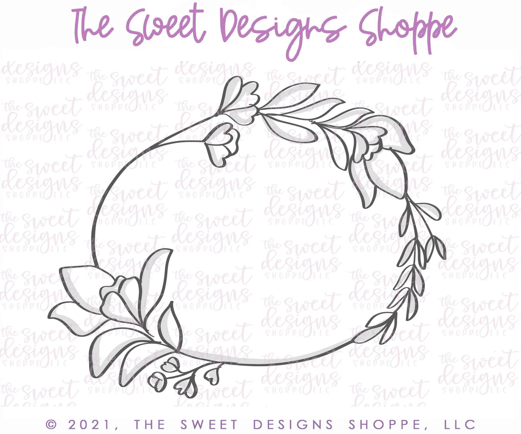 Cookie Cutters - Double Floral Oval - Plaque - Cookie Cutter - The Sweet Designs Shoppe - TSDS - - 4th,4th July,4th of July,ALL,Cookie Cutter,Patriotic,Plaque,Plaques,PLAQUES HANDLETTERING,Promocode,Sweet,Sweets,Travel,USA