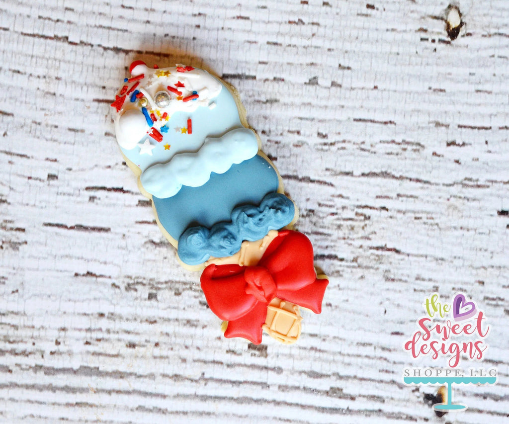 Cookie Cutters - Double Ice Cream Waffle and Bow v2- Cookie Cutter - The Sweet Designs Shoppe - TSDS - - 4th,4th July,4th of July,ALL,Birthday,cone,Cookie Cutter,Food,Food & Beverages,Food and Beverage,fourth of July,Ice Cream,icecream,Independence,Patriotic,Promocode,STL,Summer,Sweets,USA,valentine,valentines