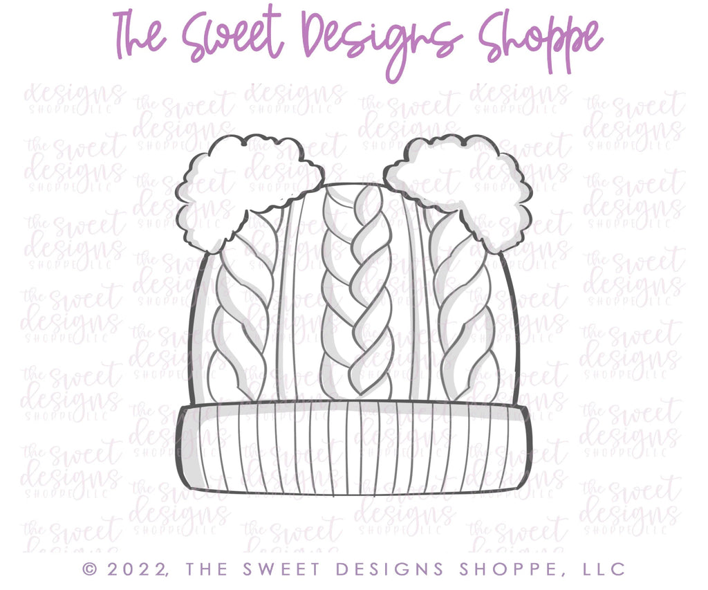 Cookie Cutters - Double Pom Pom Hat - Cutter - Sweet Designs Shoppe - - ALL, Christmas, Christmas / Winter, Christmas Cookies, Clothes, clothing, Clothing / Accessories, Cookie Cutter, Promocode