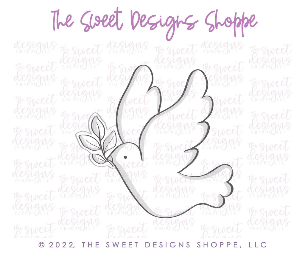 Cookie Cutters - Dove with Branch - Cookie Cutter - Sweet Designs Shoppe - - ALL, Animal, Animals, Animals and Insects, Cookie Cutter, First Communion, handlettering, Promocode, Religious