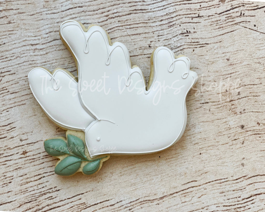 Cookie Cutters - Dove with Branch - Cookie Cutter - The Sweet Designs Shoppe - TSDS - - ALL,Animal,Animals,Animals and Insects,Cookie Cutter,First Communion,handlettering,Promocode,Religious,STL