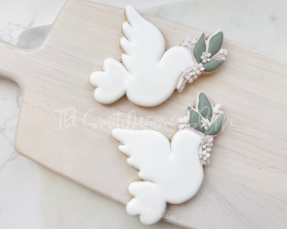 Cookie Cutters - Dove with Flowers - Cookie Cutter - The Sweet Designs Shoppe - TSDS - - ALL,Animal,Animals,Cookie Cutter,First Communion,floral,Promocode,Religious,STL,Wedding,Wedding Favors