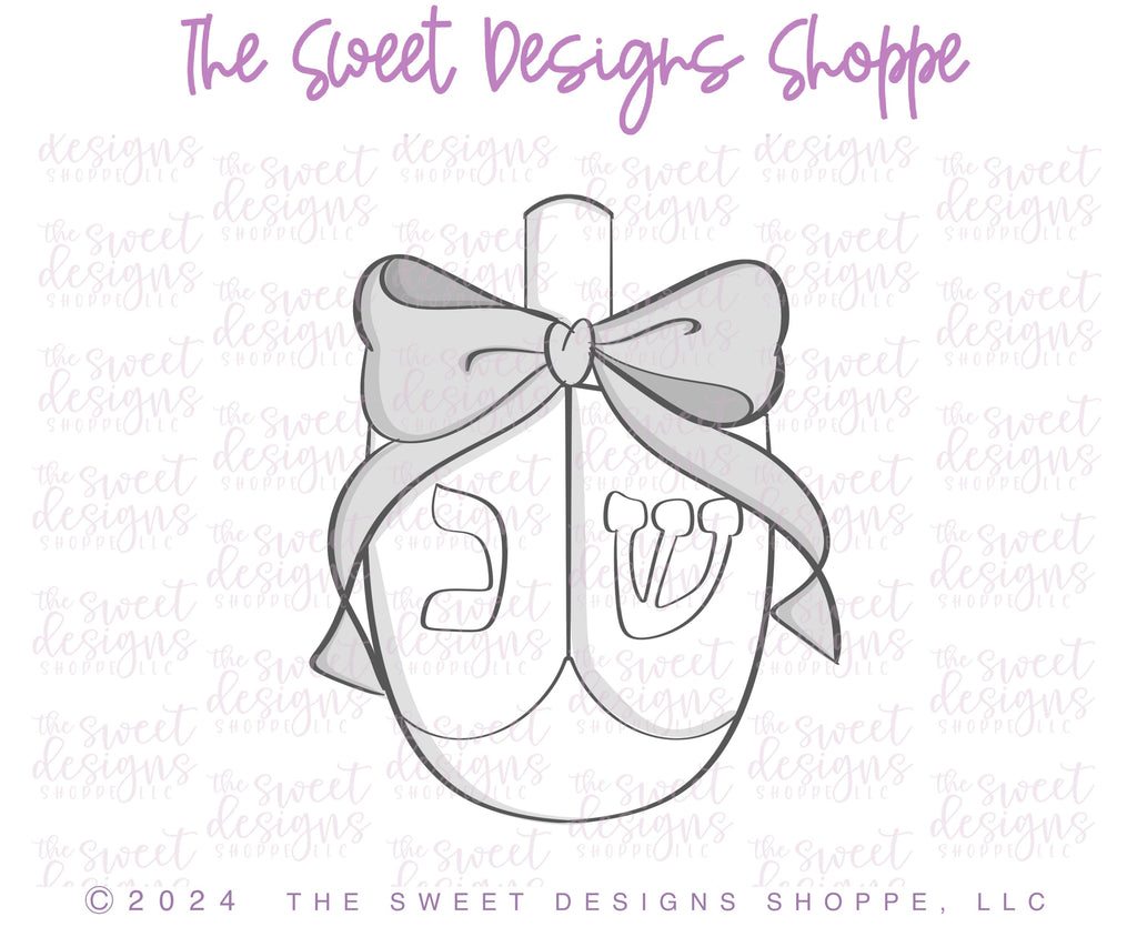 Cookie Cutters - Driedel with Bow - Cookie Cutter - The Sweet Designs Shoppe - TSDS - - ALL,Cookie Cutter,Hanukkah,Promocode,STL