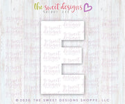 Cookie Cutters - E in LOVE - Cookie Cutter - The Sweet Designs Shoppe - TSDS - - ALL,Cookie Cutter,home,house,Lettering,Letters,letters and numbers,Promocode,Real Estate,RealEstate,text,valentines