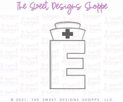 Cookie Cutters - E in LOVE with Nurse cap - Cookie Cutter - The Sweet Designs Shoppe - TSDS - - ALL,Cookie Cutter,doctor,Lettering,Letters,letters and numbers,medical,Nurse,Nurse Appreciation,Promocode,text
