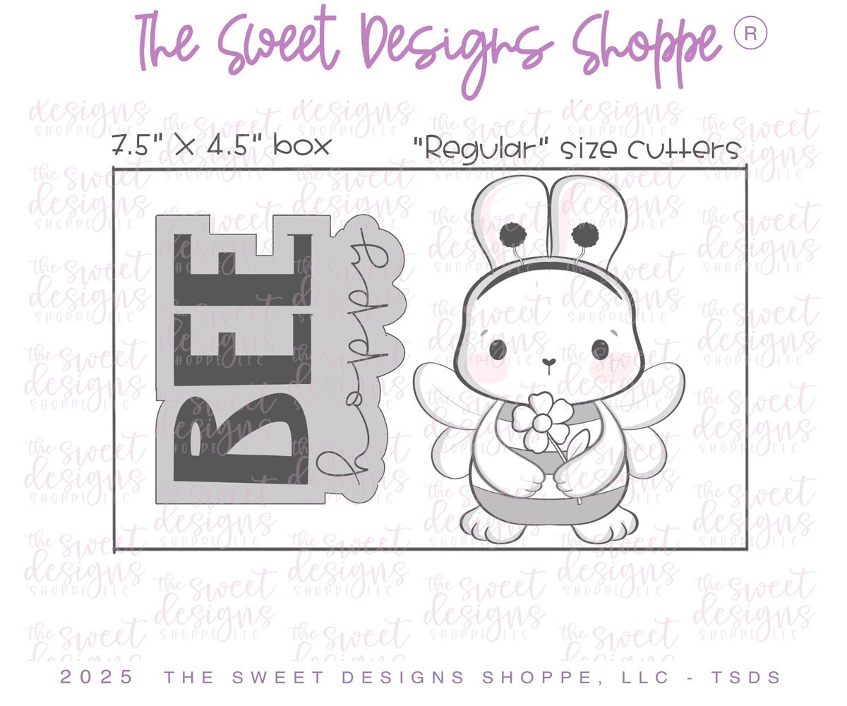 Cookie Cutters - Easter Bee Bunny Set - Set of 2 - Cookie Cutters - The Sweet Designs Shoppe - TSDS - - ALL,Animal,Animals,Cookie Cutter,Easter,Easter / Spring,PLAQUES HANDLETTERING,Promocode,regular sets,set,STL