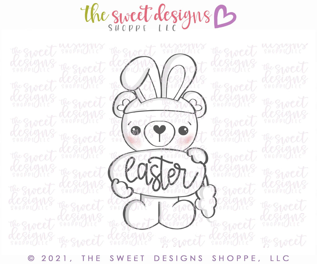Cookie Cutters - Easter Bunny Bear - Cookie Cutter - The Sweet Designs Shoppe - TSDS - - ALL,Animal,Animals,Animals and Insects,Christening,Cookie Cutter,easter,Easter / Spring,Promocode
