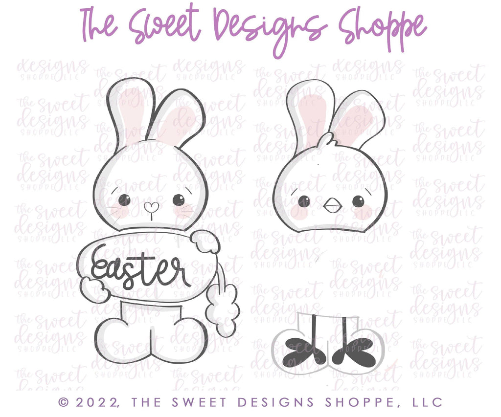 Cookie Cutters - Easter Bunny Set - Cookie Cutters - The Sweet Designs Shoppe - TSDS - - ALL,Animal,Animals,Animals and Insects,Cookie Cutter,Easter,Easter / Spring,Promocode,regular sets,set,sets