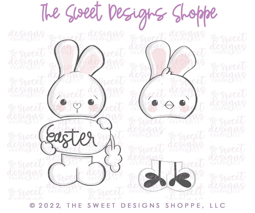 Cookie Cutters - Easter Bunny Set - Cookie Cutters - The Sweet Designs Shoppe - - 2022EasterTop, ALL, Animal, Animals, Animals and Insects, Cookie Cutter, Easter, Easter / Spring, Promocode, regular sets, set, sets