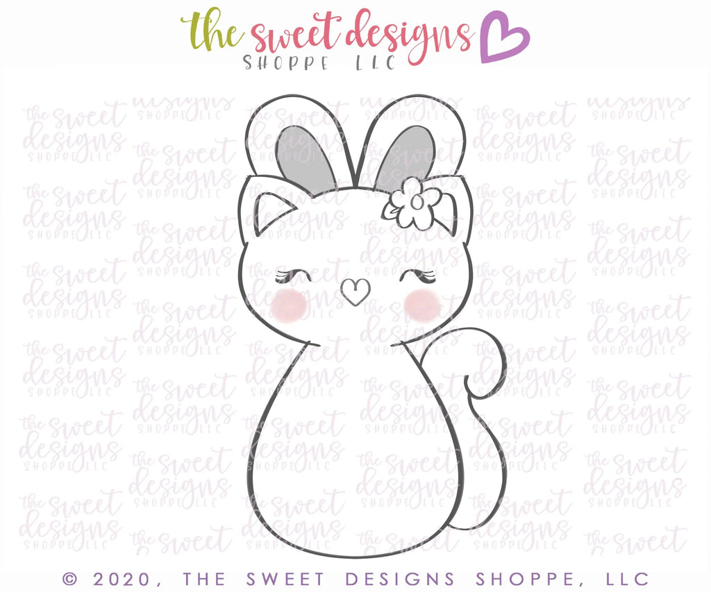 Cookie Cutters - Easter Cat - Cookie Cutter - The Sweet Designs Shoppe - - ALL, Animal, Animals, Animals and Insects, cat, Cookie Cutter, easter, Easter / Spring, Promocode