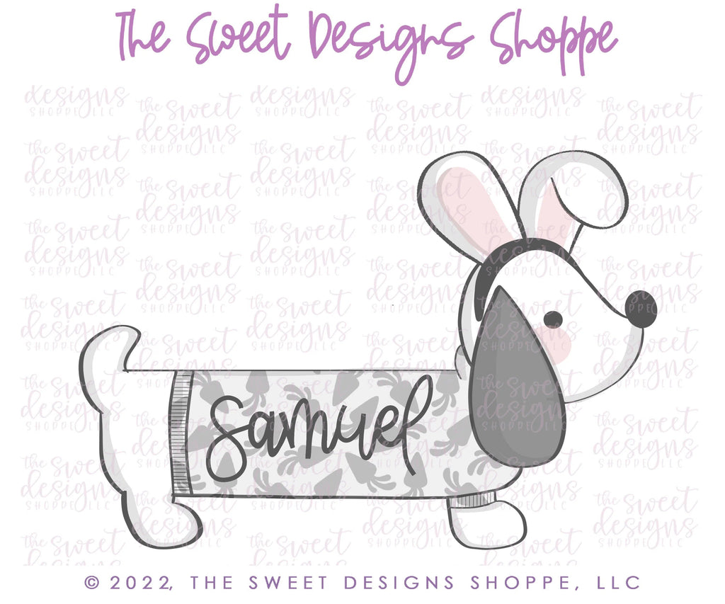 Cookie Cutters - Easter Dachshund Dog - Cookie Cutter - Sweet Designs Shoppe - - ALL, Animal, Animals, Animals and Insects, bunny, Cookie Cutter, Easter, Easter / Spring, Promocode