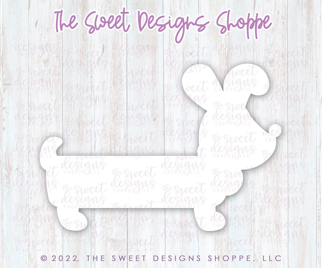 Cookie Cutters - Easter Dachshund Dog - Cookie Cutter - The Sweet Designs Shoppe - - ALL, Animal, Animals, Animals and Insects, bunny, Cookie Cutter, Easter, Easter / Spring, Promocode