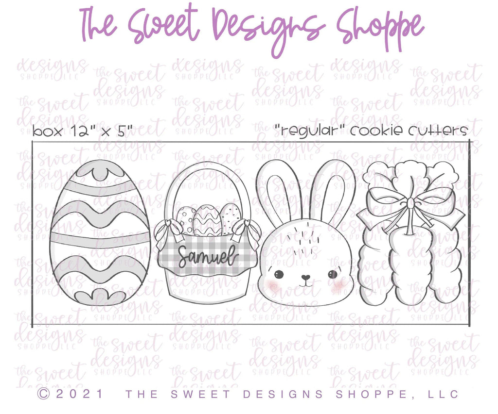 Cookie Cutters - Easter Day Set - Cookie Cutters for Box 12" x 5" - Sweet Designs Shoppe - Set of 4 Cutters - Regular Size - ALL, Animal, Animals, Animals and Insects, Cookie Cutter, Easter, Easter / Spring, Promocode, regular sets, set, sets