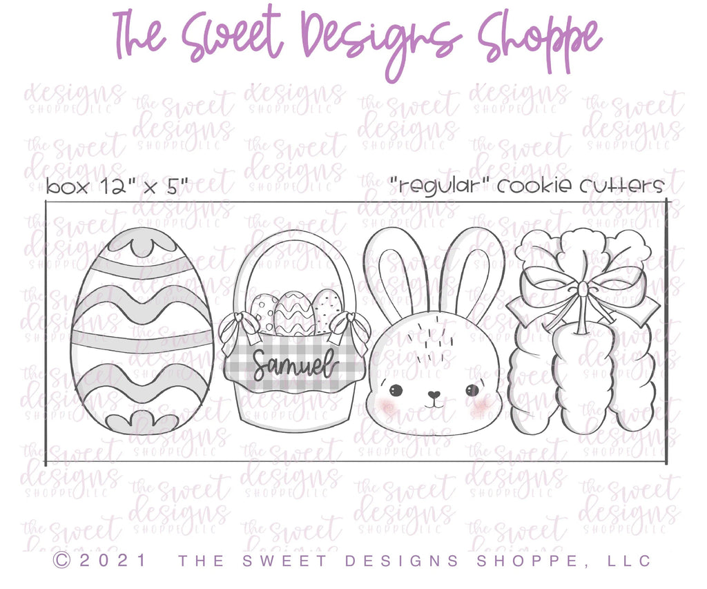Cookie Cutters - Easter Day Set - Cookie Cutters for Box 12" x 5" - Sweet Designs Shoppe - Set of 4 Cutters - Regular Size - ALL, Animal, Animals, Animals and Insects, Cookie Cutter, Easter, Easter / Spring, Promocode, regular sets, set, sets
