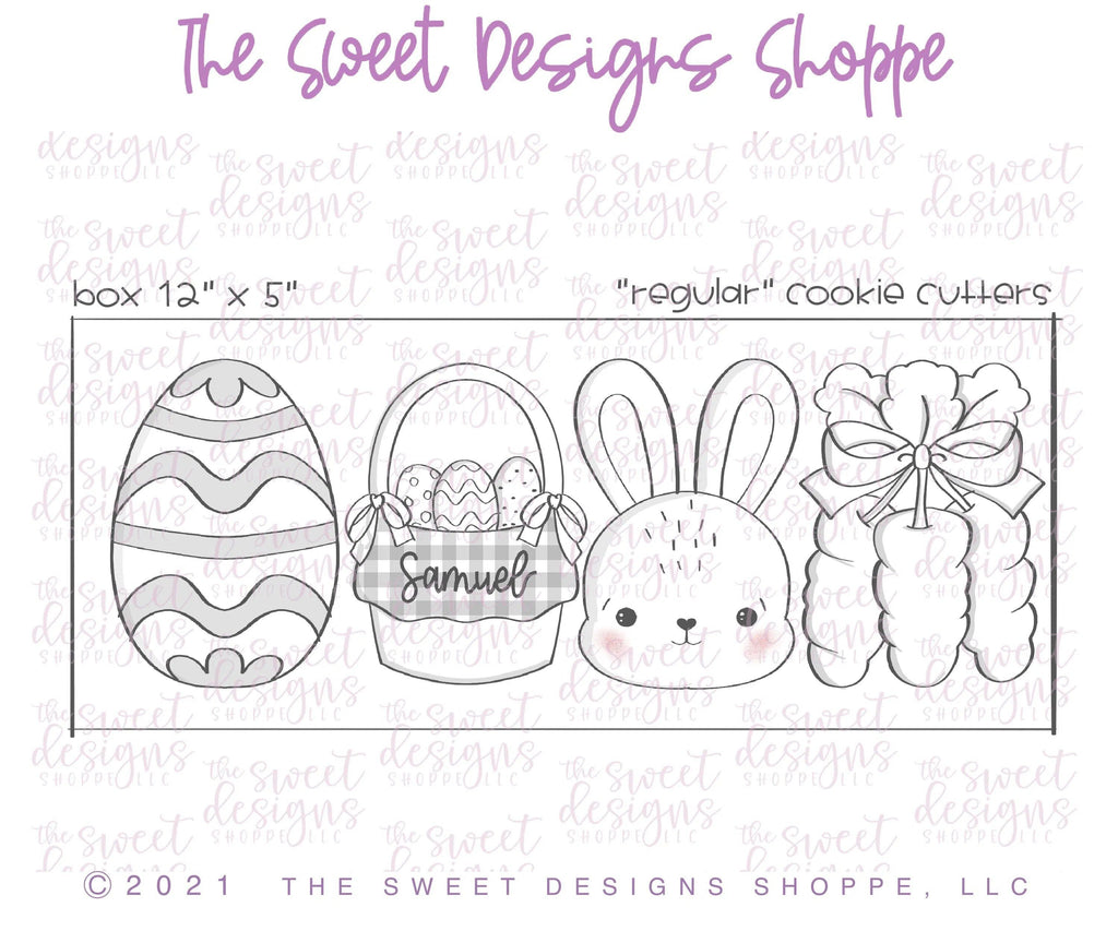 Cookie Cutters - Easter Day Set - Cookie Cutters for Box 12" x 5" - The Sweet Designs Shoppe - Set of 4 Cutters - Regular Size - ALL, Animal, Animals, Animals and Insects, Cookie Cutter, Easter, Easter / Spring, Promocode, regular sets, set, sets