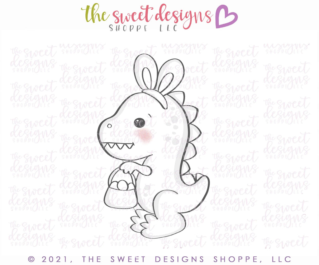 Cookie Cutters - Easter Dinosaur - Cookie Cutter - The Sweet Designs Shoppe - TSDS - - ALL,Animal,Animals,Animals and Insects,Cookie Cutter,easter,Easter / Spring,Promocode,STL