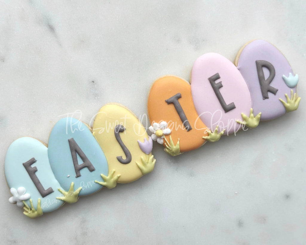 Cookie Cutters - Easter Egg Cluster - Cookie Cutter - The Sweet Designs Shoppe - One Size (2" Tall x 3-7/8" Wide) - ALL, Cookie Cutter, easter, Easter / Spring, Egg, eggs, Promocode